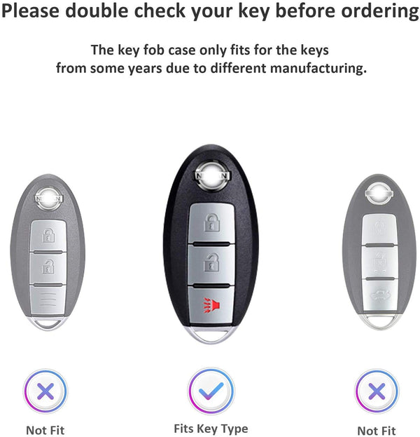 JVCV® Premium Soft TPU Leather Pattern Key Cover Compatible with Nissan Smart Key