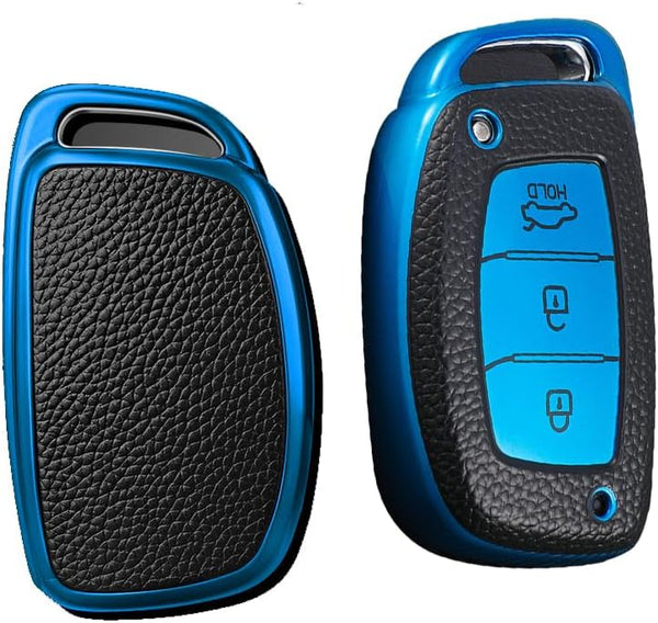 JVCV® Premium Soft TPU Leather Pattern Key Cover Compatible with Hyundai Smart Key's