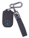 JVCV® Suede Leather Key Cover for 2-Button Smart Keys – Compatible with Suzuki Grand Vitara, Swift, Dzire, Baleno, Toyota Glanza, Rumion, Hyryder & More