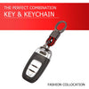 2 Pack Genuine Leather Keychain with Zinc Alloy Buckle Keyring