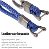 2 Pack Genuine Leather Keychain with Zinc Alloy Buckle Keyring