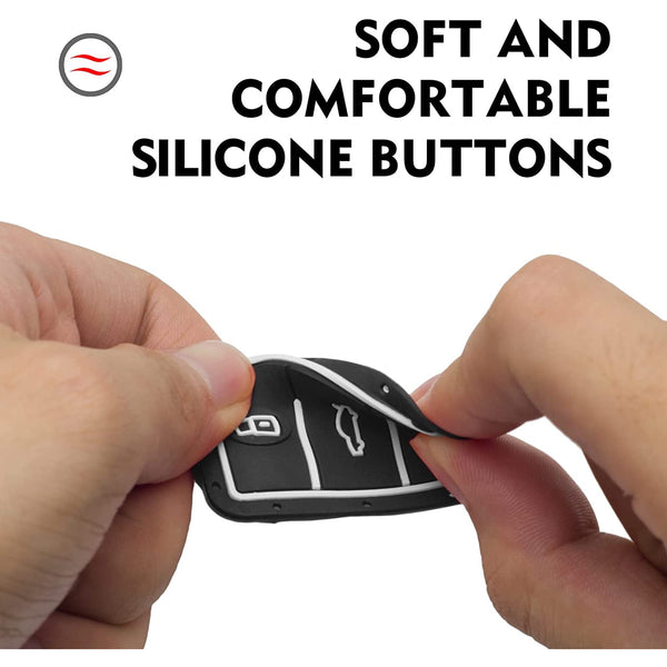 JVCV® Premium Hard Case Key Cover Compatible with Toyota Innova Crysta, Fortuner, Legender, Hycross, Hilux, Land Cruiser – 3 Button Smart Key