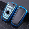 JVCV® Premium Soft TPU Leather Pattern Key Cover Compatible with BMW Smart Key