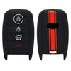 JVCV® Car Key Cover Compatible with Kia Seltos Sonet Carens 4 Button Smart Key - Rally Stripe
