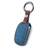 JVCV® Soft Handmade Leather Key Cover Compatible with New Hyundai Alcazar and Creta 4 Button Smart Key