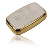 JVCV® Premium Soft Gold Border TPU Leather Pattern Key Cover Compatible with Range Rover Evoque Velar Sport Discovery Freelander & Jaguar XF, XJ, XE, F-PACE