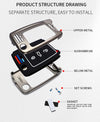 JVCV® Metal Key Cover compatible with Skoda Slavia Kushaq Taigun Tiguan Virtus Octavia Kodiaq Superb Folding Key