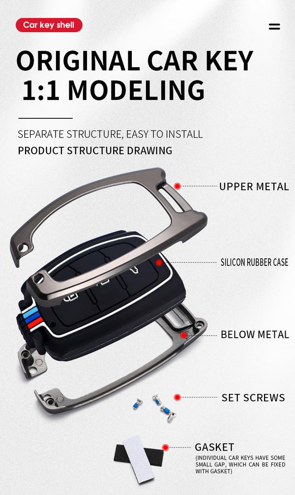 JVCV® Metal Key Cover compatible with Hyundai Alcazar and Creta 4 Button Key