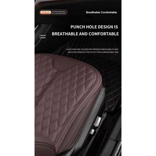 JVCV® Premium 2-in-1 Car Seat Cover Protector for Driver Seat – Faux Leather Cushion with Back Support | Universal Fit | Breathable Non-Slip Mat for SUV, Sedan, Hatchback