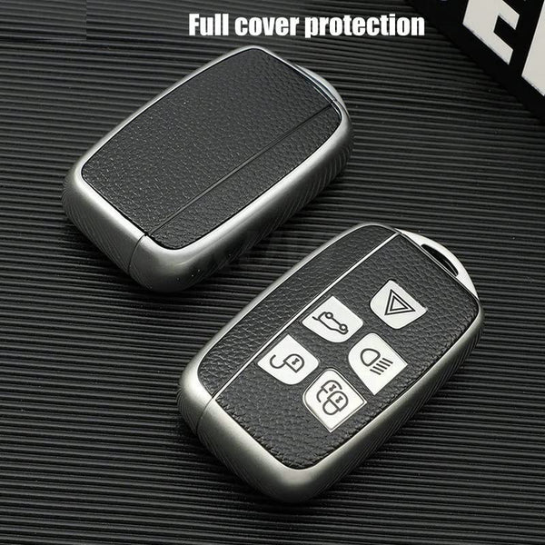 JVCV® Premium Soft TPU Leather Pattern Key Cover Compatible with Land Rover and Jaguar Smart Key