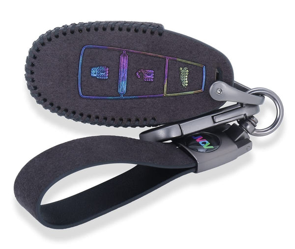 JVCV® Suede Leather Key Cover for Maruti Suzuki & Toyota Smart Keys – Compatible with Baleno, Ciaz, Brezza, Ignis, Swift, S-Cross, Urban Cruiser