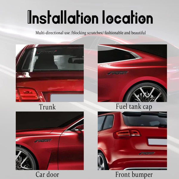 JVCV® 3D Metal Sport Sticker – Chrome Car & Bike Emblem Badge (Universal Fit, Premium Finish)