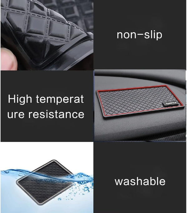 JVCV® Anti‑Slip Car Dashboard Mat – Magic Sticky PU Grip Pad for Phones, Sunglasses, Keys & More
