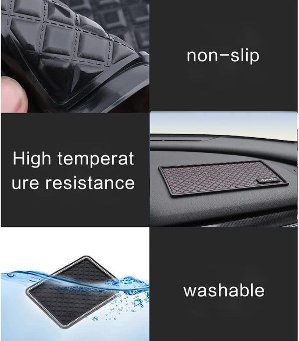 JVCV® Anti‑Slip Car Dashboard Mat – Magic Sticky PU Grip Pad for Phones, Sunglasses, Keys & More