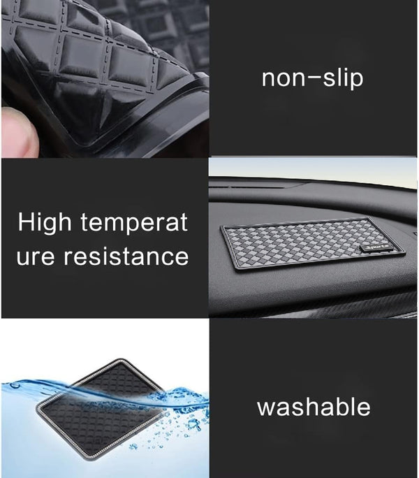 JVCV® Anti‑Slip Car Dashboard Mat – Magic Sticky PU Grip Pad for Phones, Sunglasses, Keys & More