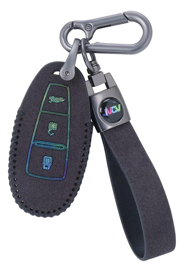 JVCV® Suede Leather Key Cover for Maruti Suzuki & Toyota Smart Keys – Compatible with Baleno, Ciaz, Brezza, Ignis, Swift, S-Cross, Urban Cruiser