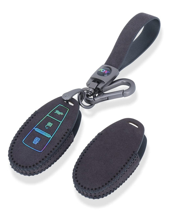 JVCV® Suede Leather Key Cover for Maruti Suzuki & Toyota Smart Keys – Compatible with Baleno, Ciaz, Brezza, Ignis, Swift, S-Cross, Urban Cruiser