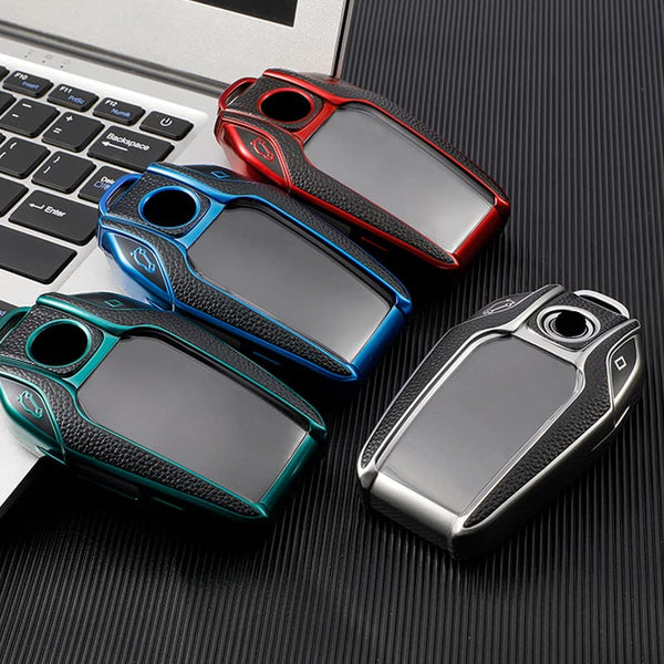 JVCV® Premium Soft TPU Leather Pattern Key Cover Compatible with BMW X Series Key