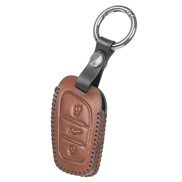 JVCV® Soft Handmade Leather Key Cover Compatible with MG ZS EV and Astor Smart Key