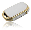 JVCV® Premium Soft Gold Border TPU Leather Pattern Key Cover Compatible with Kia Seltos 2023 Facelift HTX 4 Button Smart Key