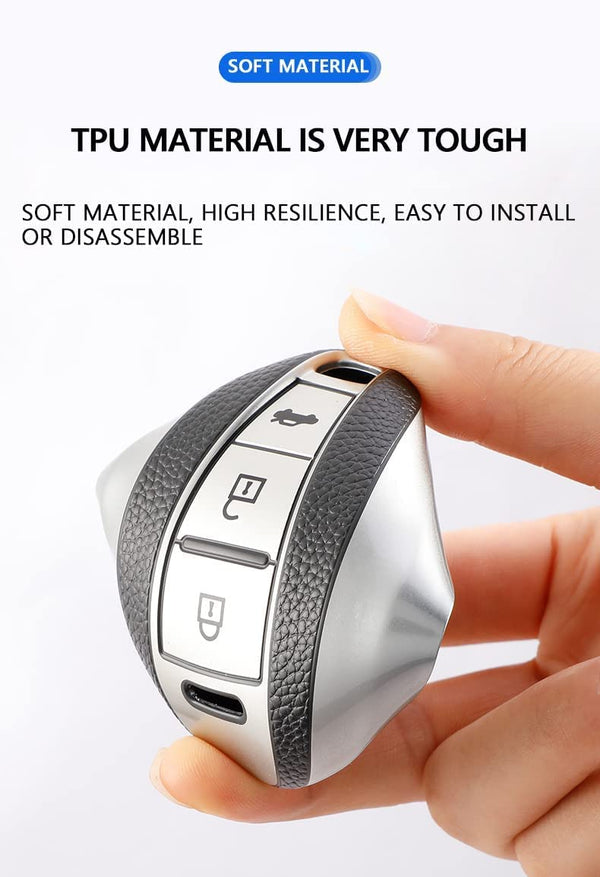 JVCV® Premium Soft TPU Leather Pattern Key Cover Compatible with Maruti Suzuki & Toyota Smart Keys