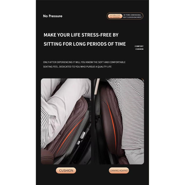 JVCV® Premium 2-in-1 Car Seat Cover Protector for Driver Seat – Faux Leather Cushion with Back Support | Universal Fit | Breathable Non-Slip Mat for SUV, Sedan, Hatchback