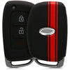 Car Key Cover Compatible with Hyundai Creta Venue Elantra Tucson i10 i20 Elite Active Xcent Verna 3 Button Push Button Start Key - Rally Stripes