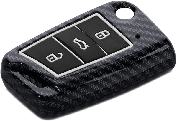 Hard Case Key Cover Compatible with Skoda Slavia Kushaq Taigun Tiguan Virtus Octavia Kodiaq Superb T ROC Folding Key