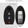 JVCV® Car Key Cover Compatible with Nissan Push Button Smart Key - Rally Stripe