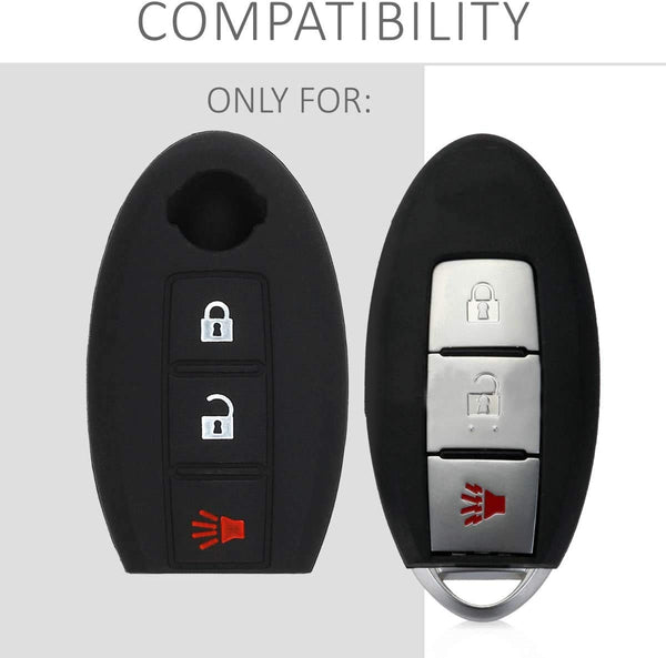 JVCV® Car Key Cover Compatible with Nissan Push Button Smart Key - Rally Stripe