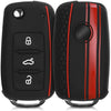 Car Key Cover Compatible with Volkswagen Polo Vento Jetta Ameo Passat and Skoda Rapid Laura Superb Octavia Fabia Yeti Folding Key - Rally Stripe
