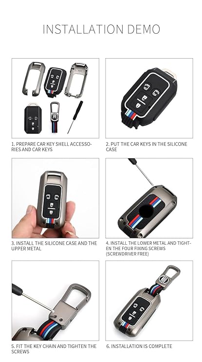 JVCV® Metal Key Cover compatible with Suzuki Jimny, Fronx, Grand Vitara, BALENO, XL6, Swift, ERTIGA, DZIRE, Urban Cruiser, Glanza, Hyryder 2 Button Smart Key