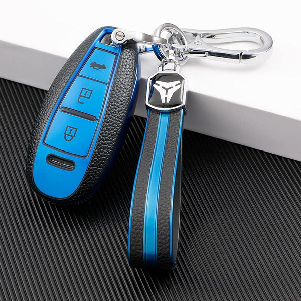 JVCV® Premium Soft TPU Leather Pattern Key Cover Compatible with Maruti Suzuki & Toyota Smart Keys