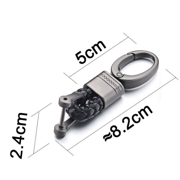JVCV® Genuine Leather Braided Keychain Strap Accessories Car Key Chain Rope Keyring with Zinc Alloy Buckle Keyring Holder