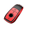 JVCV® Premium Soft TPU Leather Pattern Key Cover Compatible with Benz E Series Smart Key