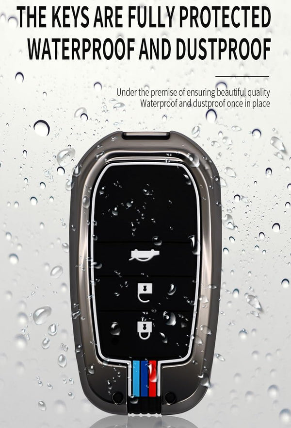 JVCV® Metal Key Cover Compatible with Toyota Fortuner, Hilux, Innova Crysta, Fortuner Legender, Innova HyCross, Land Cruiser 2B/3B Smart Key