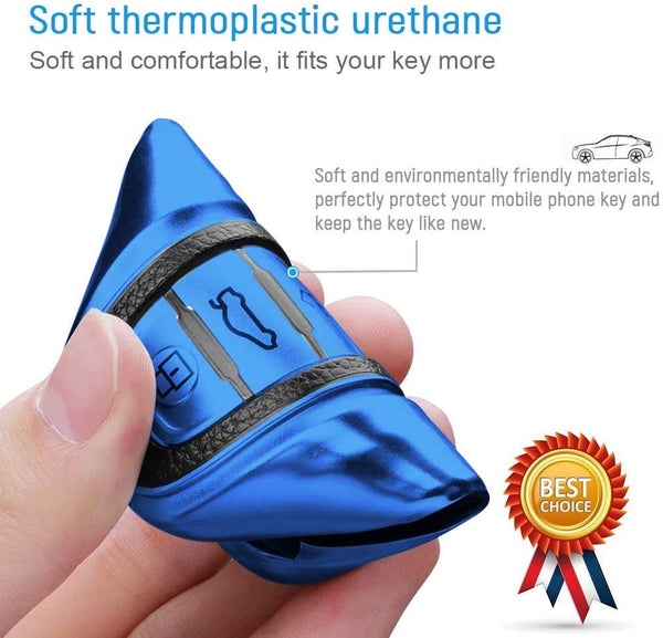 JVCV® Premium Soft TPU Leather Pattern Key Cover Compatible with Benz E Series Smart Key