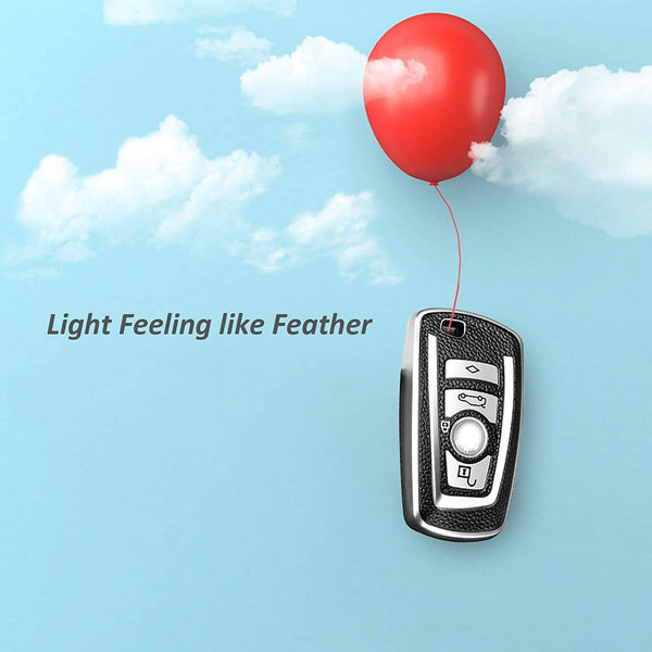 JVCV® Premium Soft TPU Leather Pattern Key Cover Compatible with BMW Smart Key
