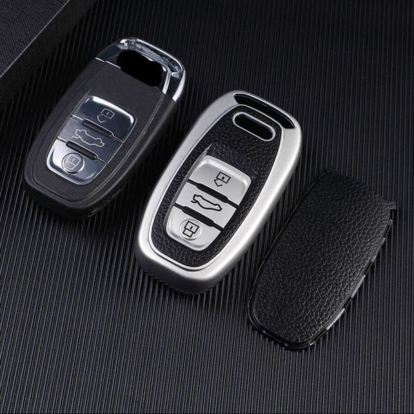 JVCV® Premium Soft TPU Leather Pattern Key Cover Compatible with Audi Smart Key
