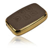 JVCV® Premium Soft Gold Border TPU Leather Pattern Key Cover Compatible with Range Rover Evoque Velar Sport Discovery Freelander & Jaguar XF, XJ, XE, F-PACE