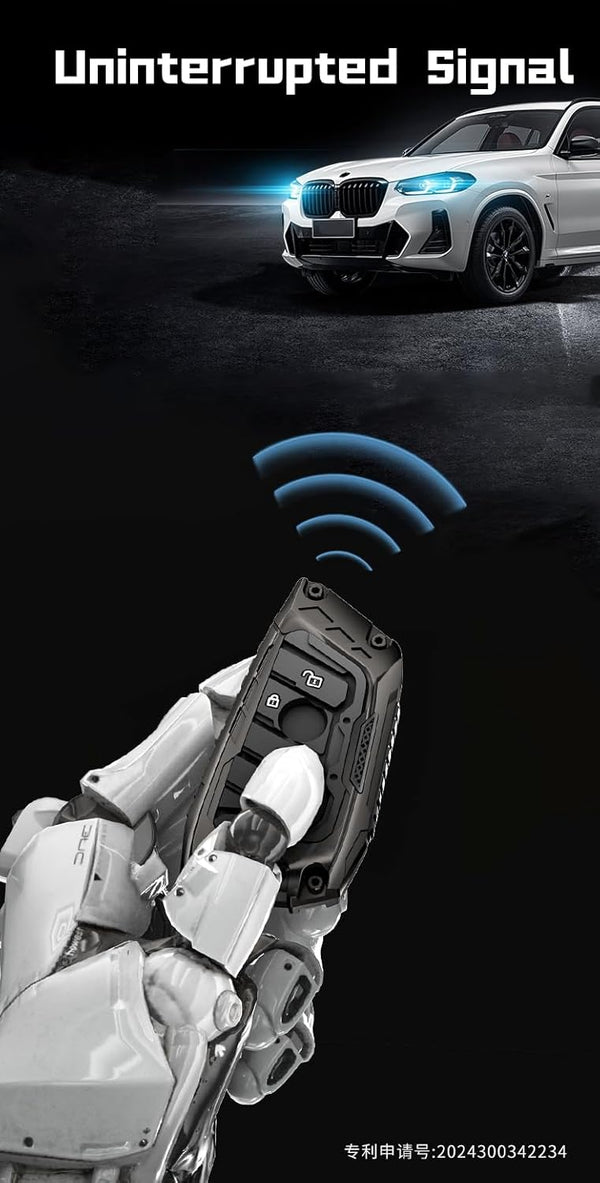 JVCV® Zinc Alloy Key Cover for BMW 2023+ – 7 Series, X1, X5, X7, XM, iX, i7 Smart Keys | Premium Metal Case with Glow Buttons