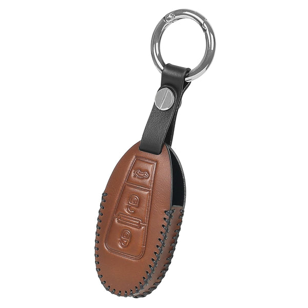 JVCV® Soft Handmade Leather Key Cover Compatible with Maruti Suzuki 2 and 3 Button Baleno Ciaz Vitara Brezza S Cross Swift Ignis and Toyota Urban Cruiser Smart Key