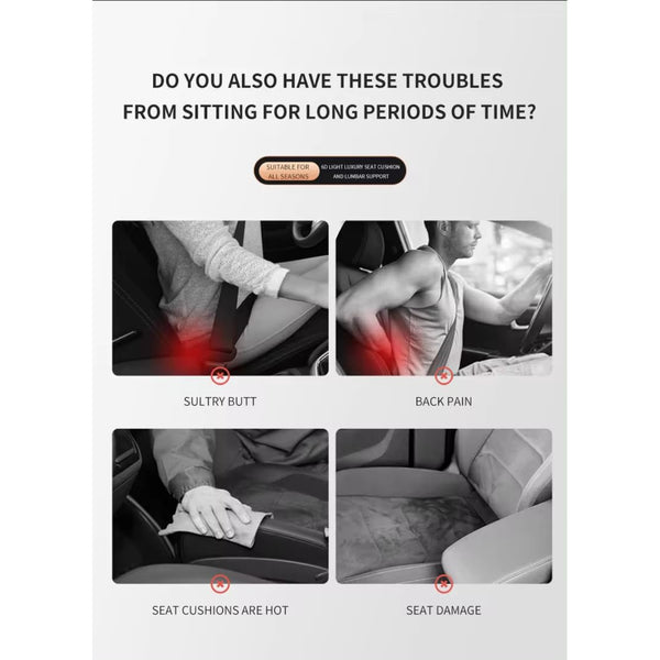 JVCV® Premium 2-in-1 Car Seat Cover Protector for Driver Seat – Faux Leather Cushion with Back Support | Universal Fit | Breathable Non-Slip Mat for SUV, Sedan, Hatchback