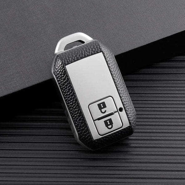 JVCV® Premium Soft TPU Leather Pattern Key Cover Compatible with Suzuki & Toyota Smart Keys