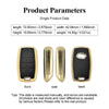 JVCV® Premium Soft Gold Border TPU Leather Pattern Key Cover Compatible with Kia Seltos Sonet Carens 4 Button Smart Key