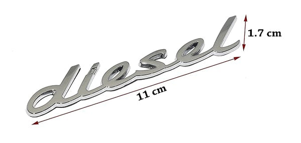 JVCV® 3D Metal Diesel Sticker – Chrome Emblem Badge for Car & Bike Fuel Tanks