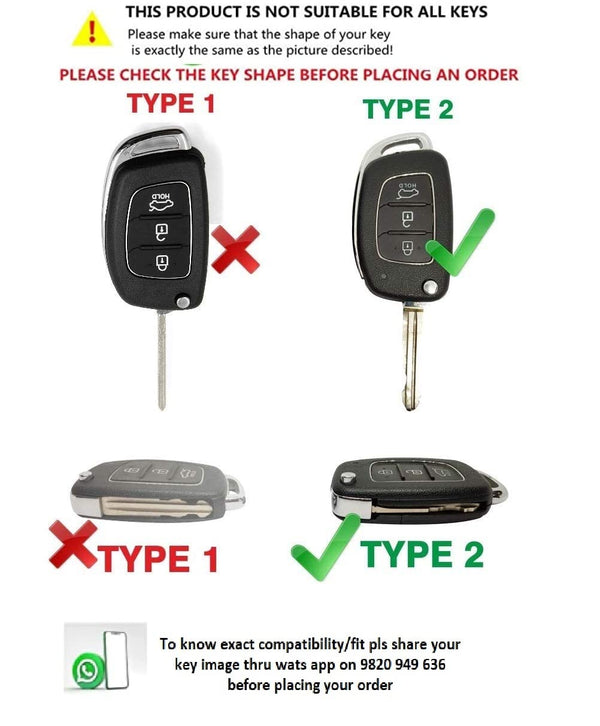 JVCV® Car Key Cover Compatible with Hyundai Creta Venue Aura Elite i20 Grand i10 Nios Xcent 3 Button Flip Key - Rally Stripe