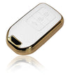 JVCV® Premium Soft Gold Border TPU Leather Pattern Key Cover Compatible with Honda City, Elevate, Civic, Jazz, Amaze, CR-V, WR-V, BR-V 3/4 Button Push Button Start Smart Key