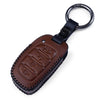 JVCV® Soft Handmade Leather Key Cover Compatible with New Hyundai Alcazar and Creta 4 Button Smart Key
