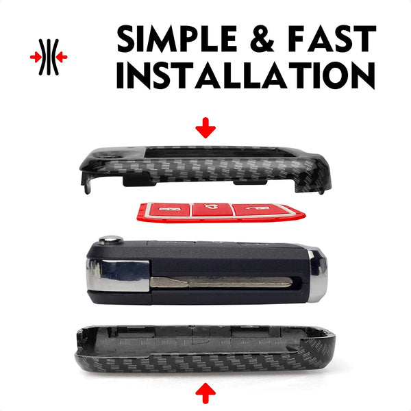 Hard Case Key Cover Compatible with Skoda Slavia Kushaq Taigun Tiguan Virtus Octavia Kodiaq Superb T ROC Folding Key